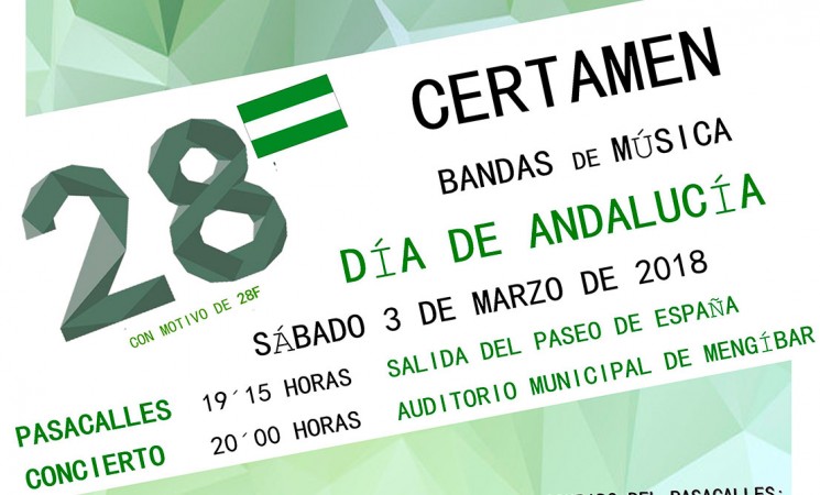 Certamen de bandas de música con motivo del Día de Andalucía en Mengíbar