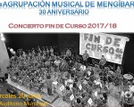 Concierto de fin de curso de la Agrupación Musical de Mengíbar el próximo miércoles 20 de junio