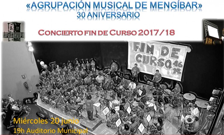 Concierto de fin de curso de la Agrupación Musical de Mengíbar el próximo miércoles 20 de junio