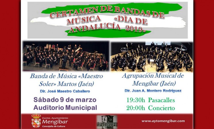 Certamen de bandas de música de Mengíbar por el Día de Andalucía, este sábado
