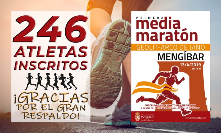 246 atletas correrán la I Media Maratón de Mengíbar ‘Geolit-Arco de Jano’
