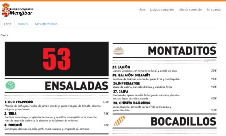 #ConsumeEnMengíbar - Nuevo servicio de cartas digitales para bares y restaurantes de Mengíbar