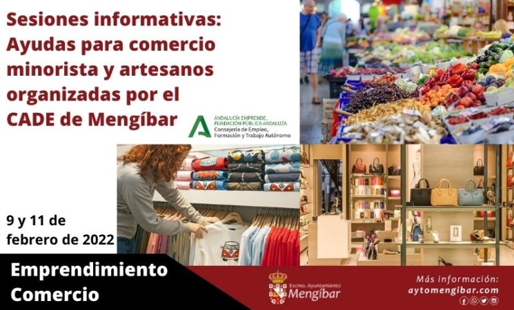 El CADE de Mengíbar organiza jornadas informativas de ayudas a comercio minorista y artesanos
