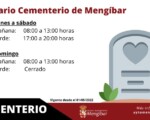 Horario cementerio de Mengíbar (actualizado a 29/04/2022)