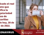 Desde hoy se modifica la obligatoriedad del uso de mascarillas en toda España