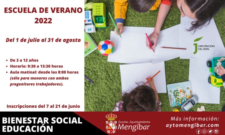 Escuela de Verano Mengíbar 2022: inscripciones del 9 al 23 de junio
