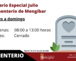 Horario del cementerio municipal del 18 al 31 de julio de 2022